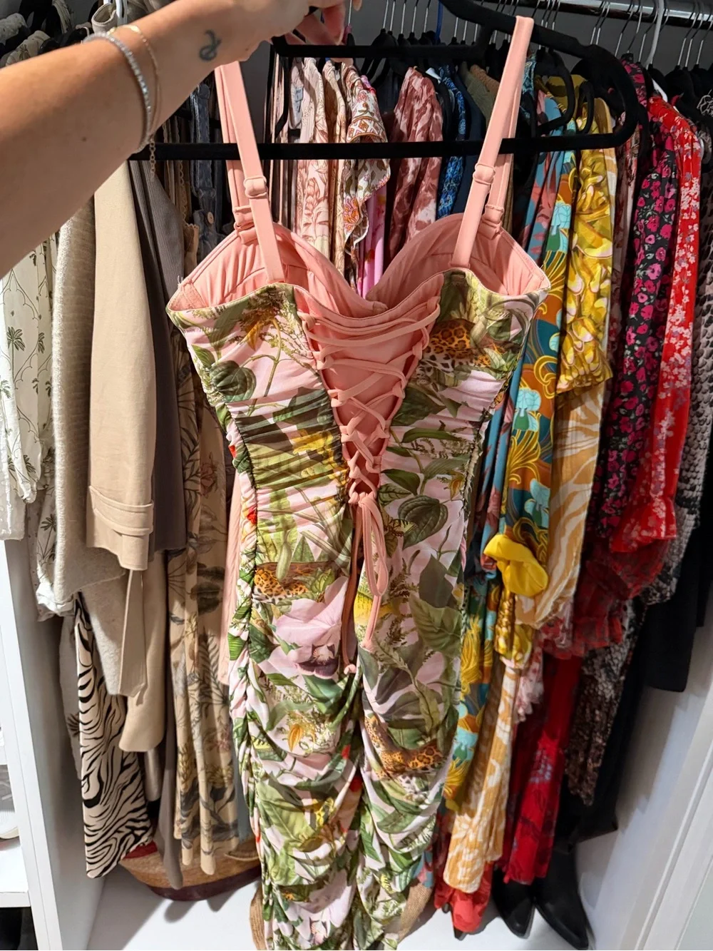 Floral Sweetie mesh column dress